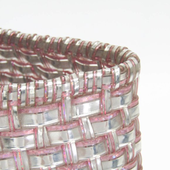 Anteprima Intreccio PB15F07178 Women's Wire Tote Bag Pink,Silver - Picture 9 of 13